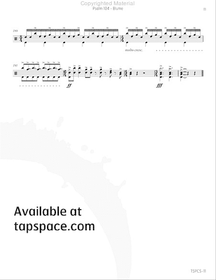 Psalm 104 Snare Drum scores gallery preview page 12