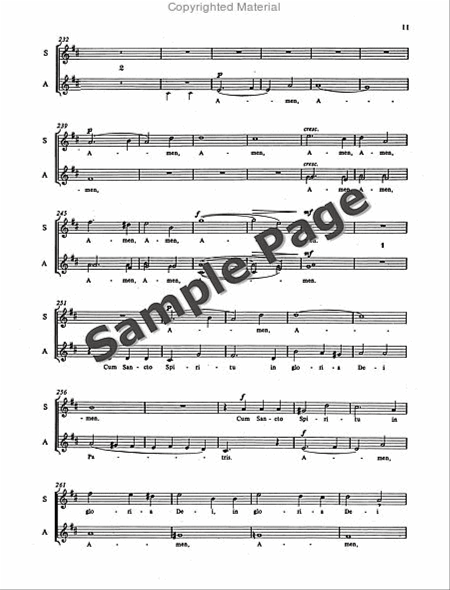 Mass in D Minor SSA scores gallery preview page 12