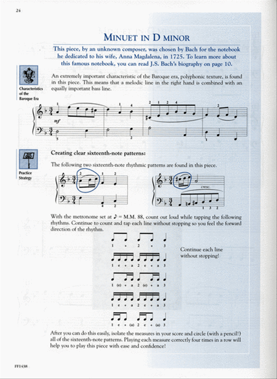 Succeeding with the Masters, Baroque Era, Volume One Piano Method scores gallery preview page 3