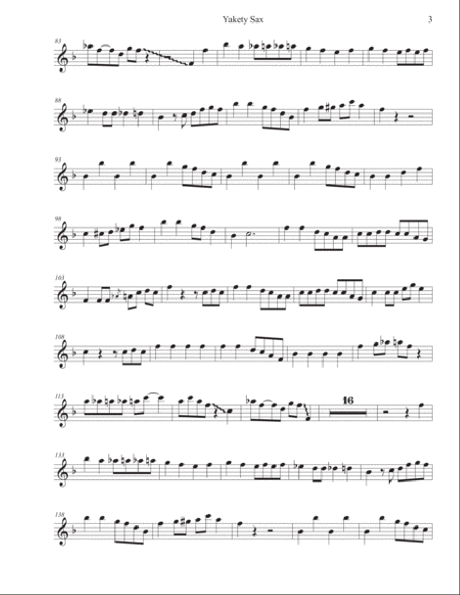 Yakety Sax Yakety Sax Baritone Saxophone scores gallery preview page 3