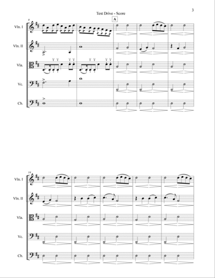 Test Drive String Quintet scores gallery preview page 3