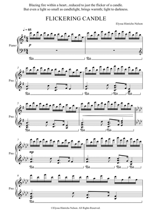 FLICKERING CANDLE Piano Solo by Elyssa Hinrichs-Nelson