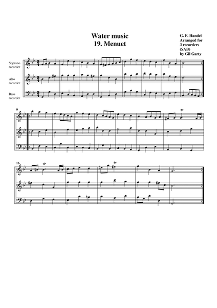 Water music: nos. 19-22 a3 (arrangement for 3 recorders (SAB))