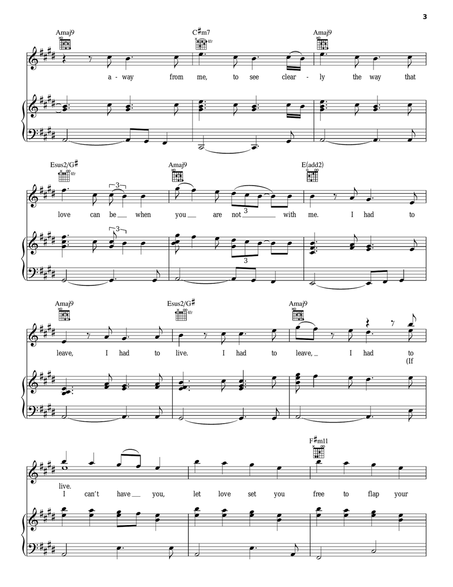 Pretty Wings Piano, Vocal, Guitar scores gallery preview page 3