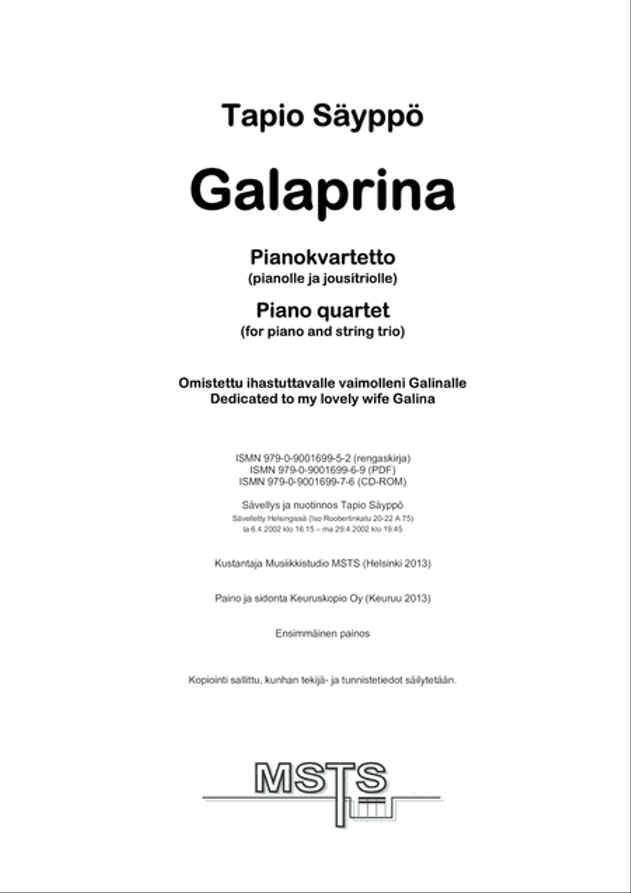 Galaprina (piano quartet) Piano Quartet scores gallery preview page 3