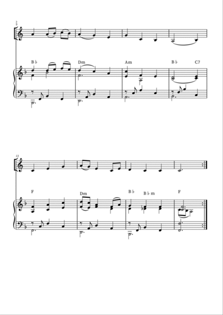 Be Thou My Vision - French Horn Solo with Piano (Chords) Piano scores gallery preview page 2