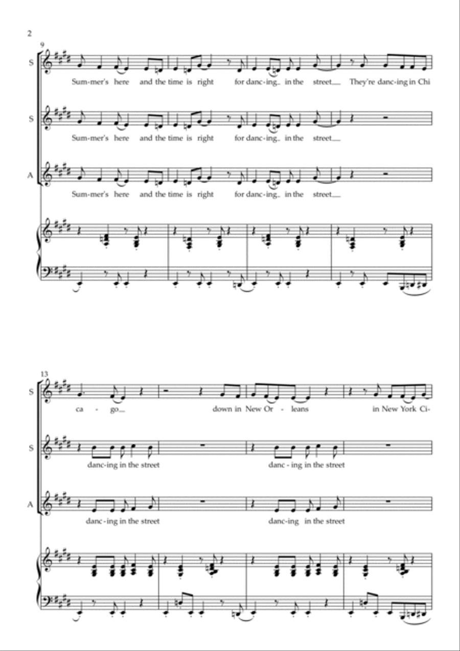Dancing In The Street SSA scores gallery preview page 3