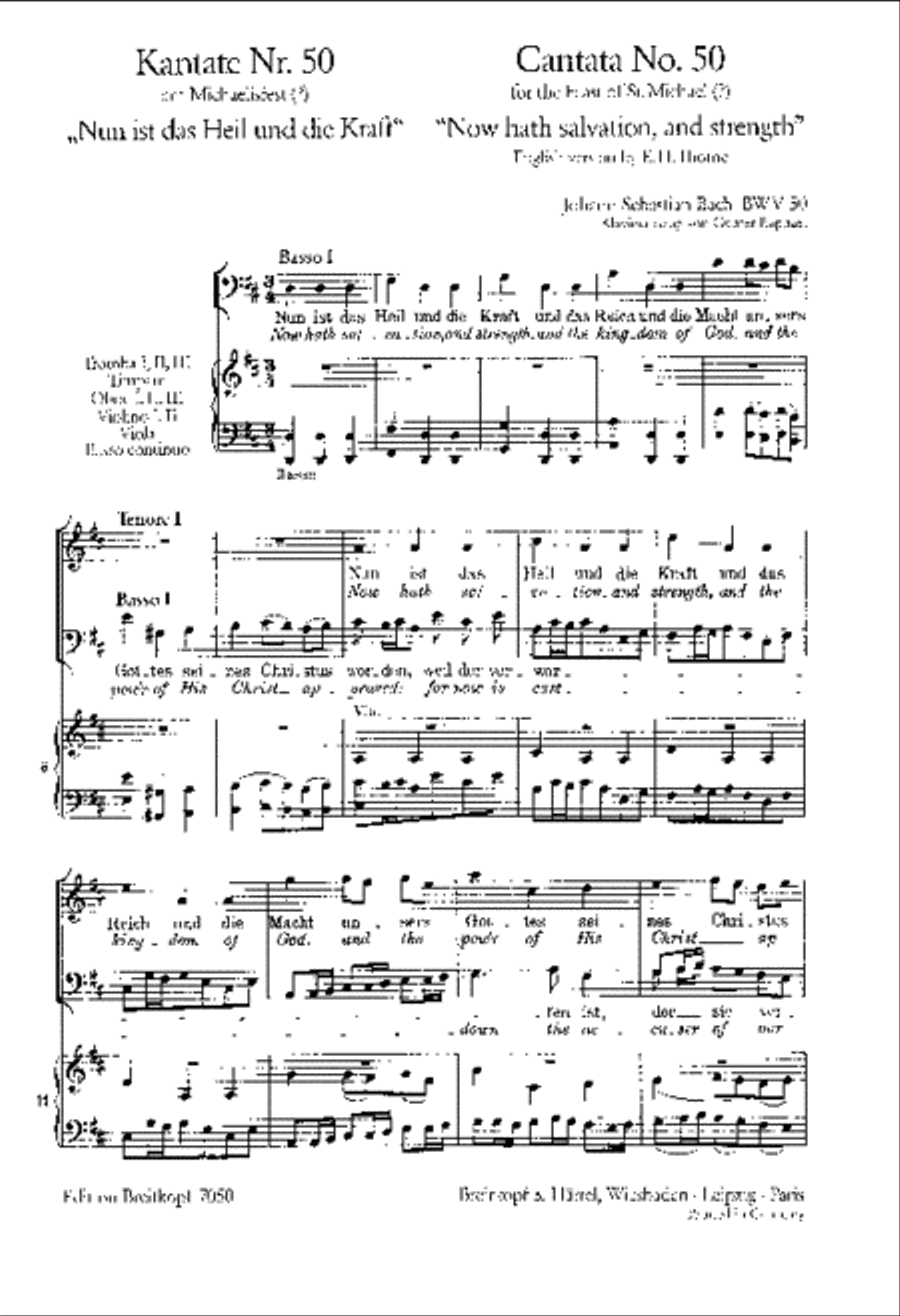 Cantata BWV 50 “Now hath Salvation, and Strength” 4-Part scores gallery preview page 2