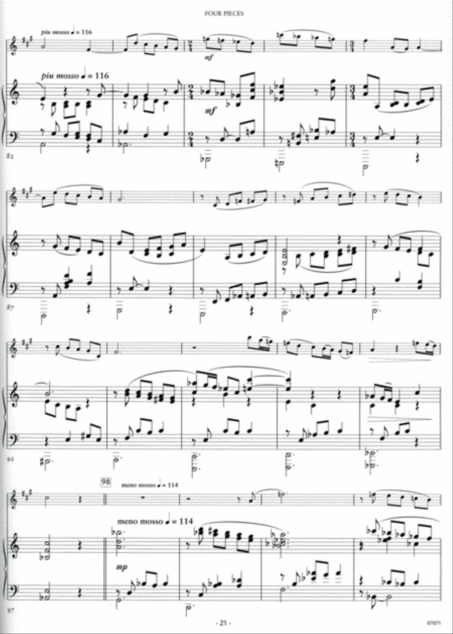 Four Pieces -- Saxophone Small Ensemble scores gallery preview page 8