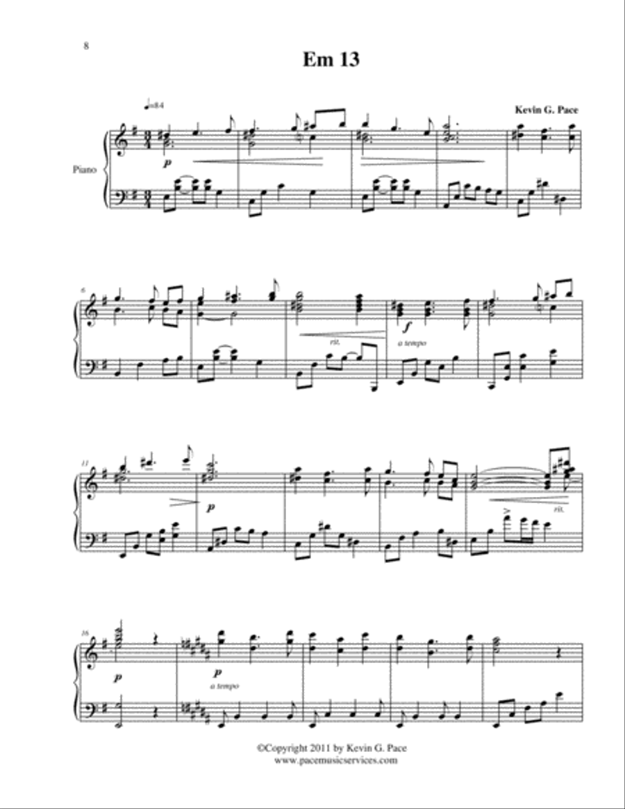 E m 13 - original piano solo Piano Solo scores gallery preview page 2