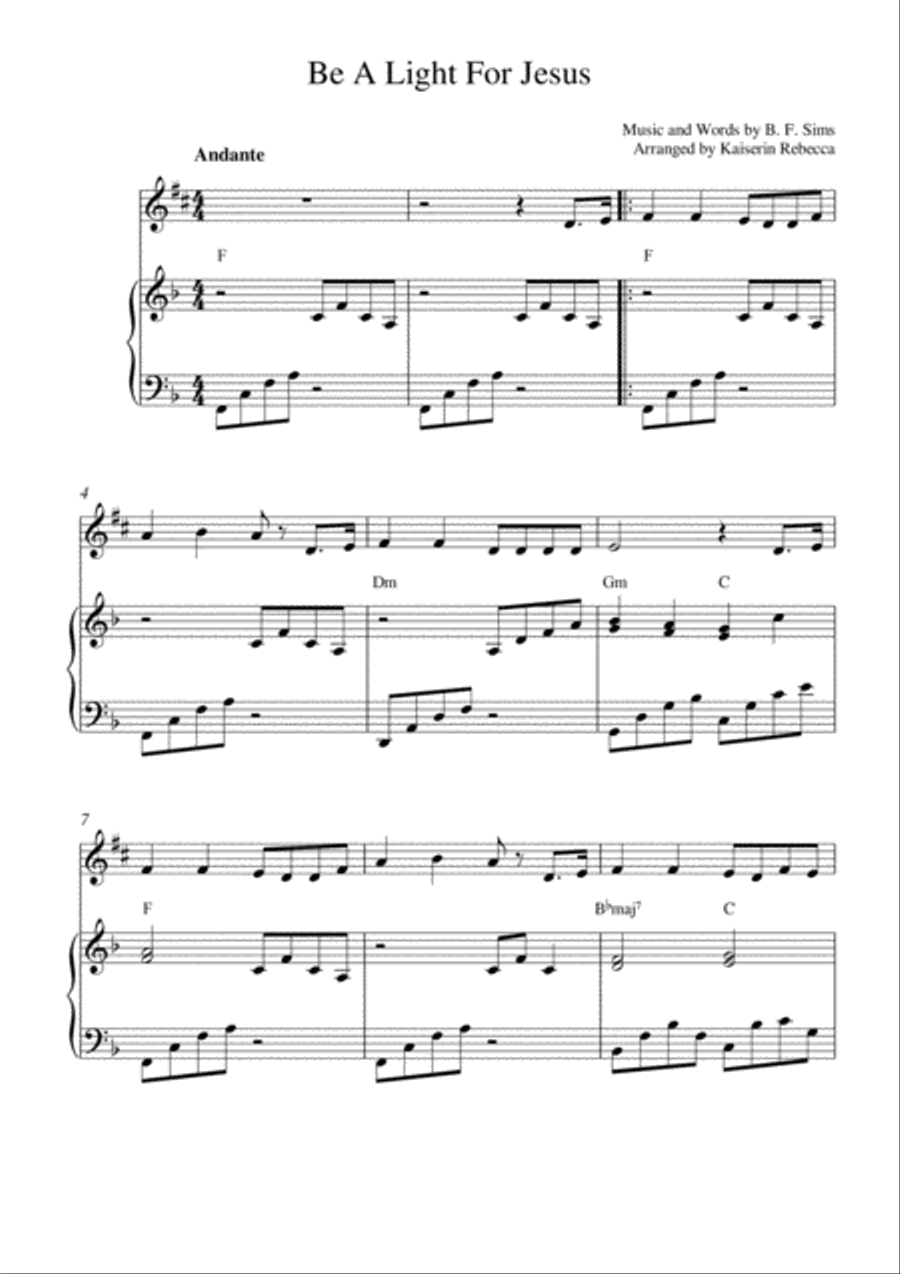 Be A Light For Jesus Be A Light For Jesus Alto Saxophone scores gallery preview page 1