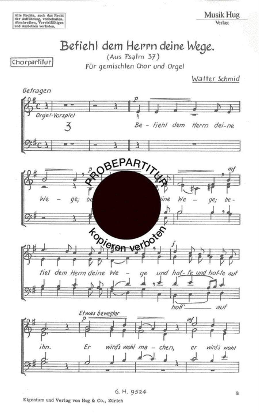 Befiehl dem Herrn neue Wege Choir scores gallery preview page 1