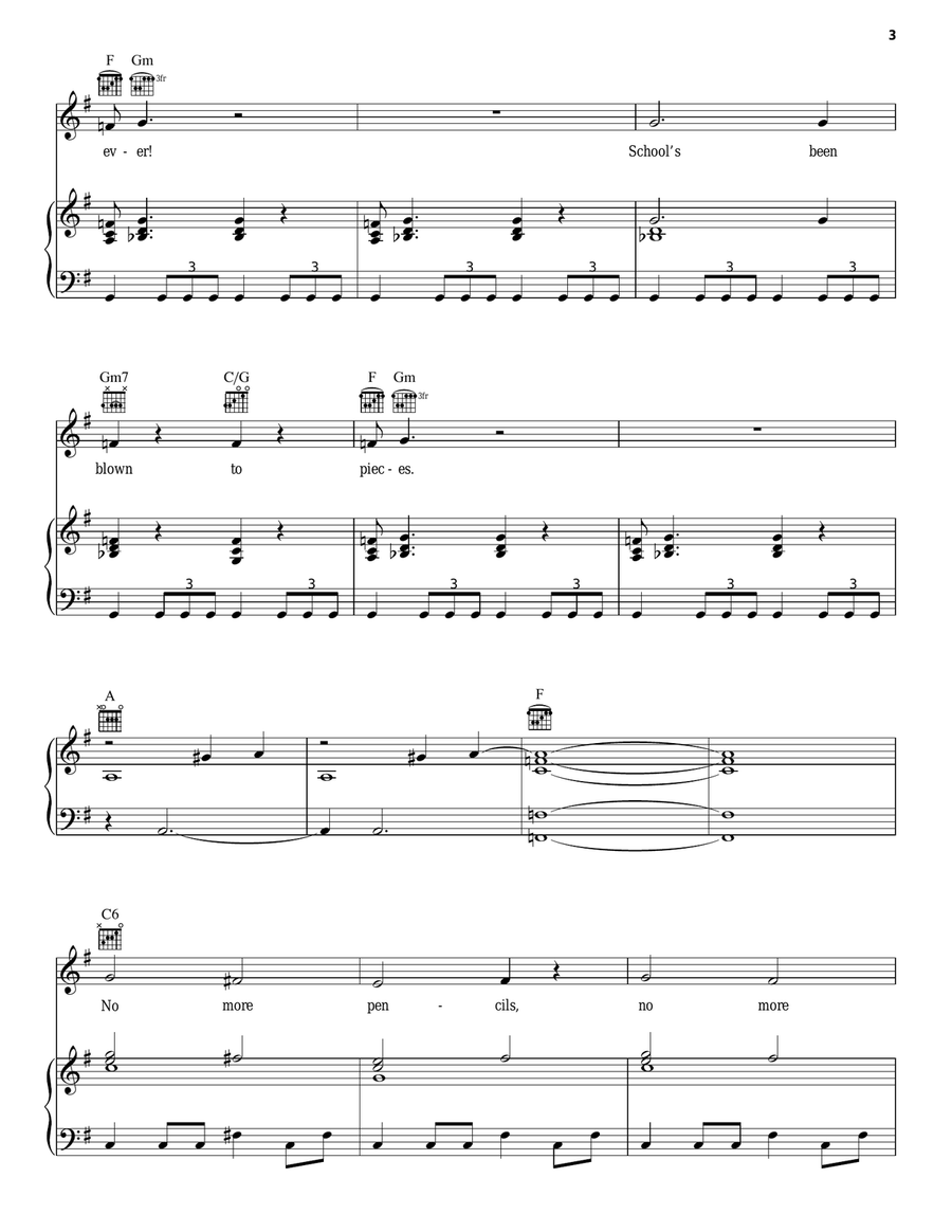 School's Out Piano, Vocal, Guitar scores gallery preview page 3