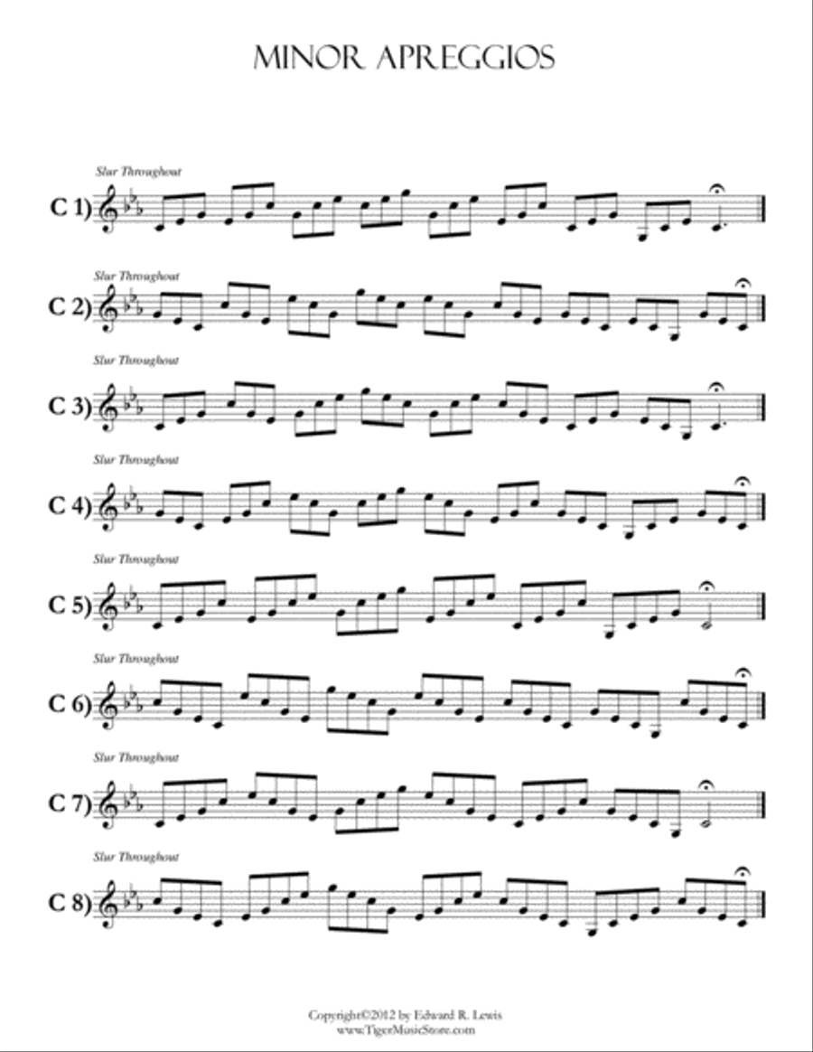 Trumpet Player Minor Arpeggios by Eddie Lewis Trumpet Solo scores gallery preview page 3