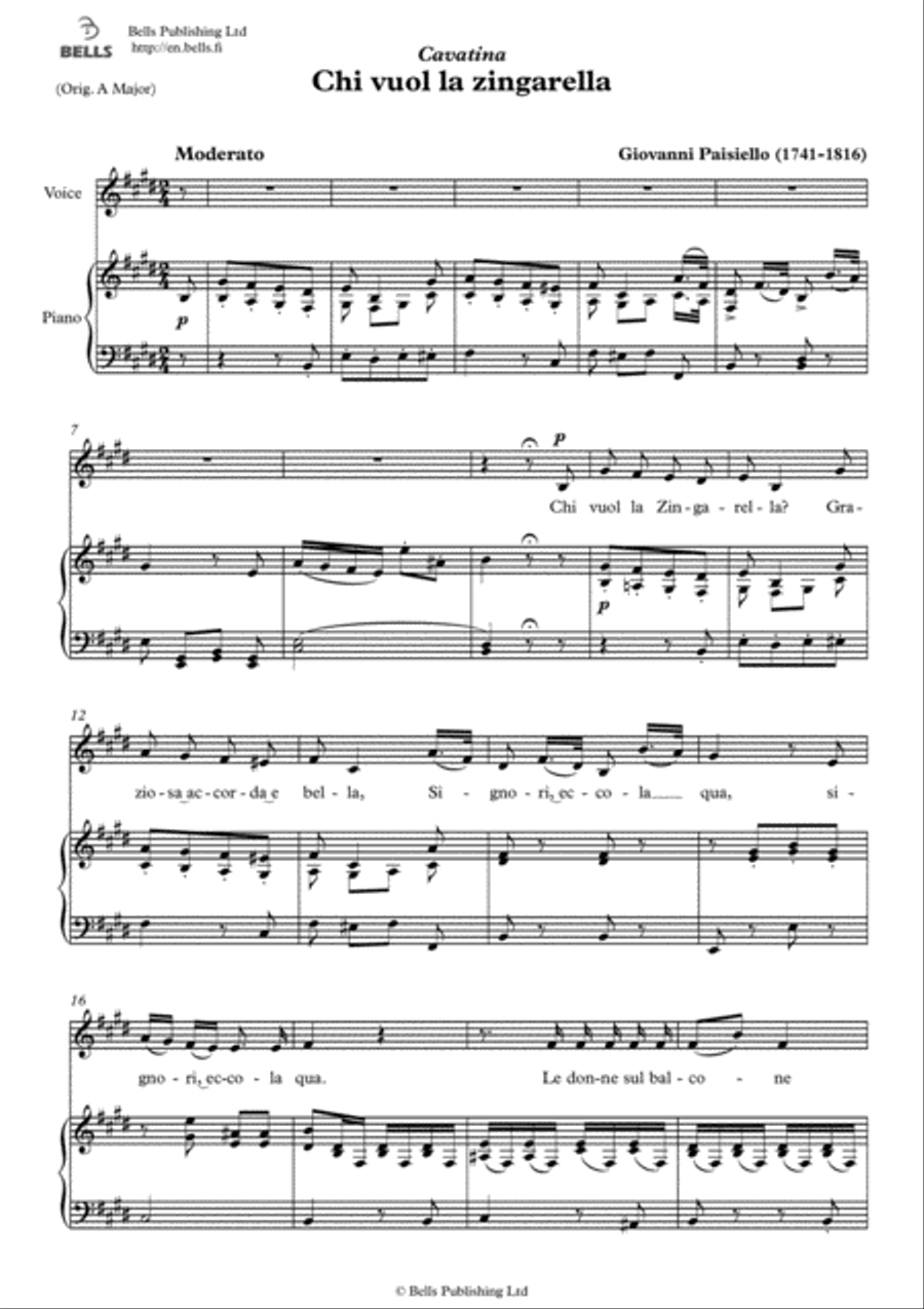 Chi vuol la zingarella (E Major)