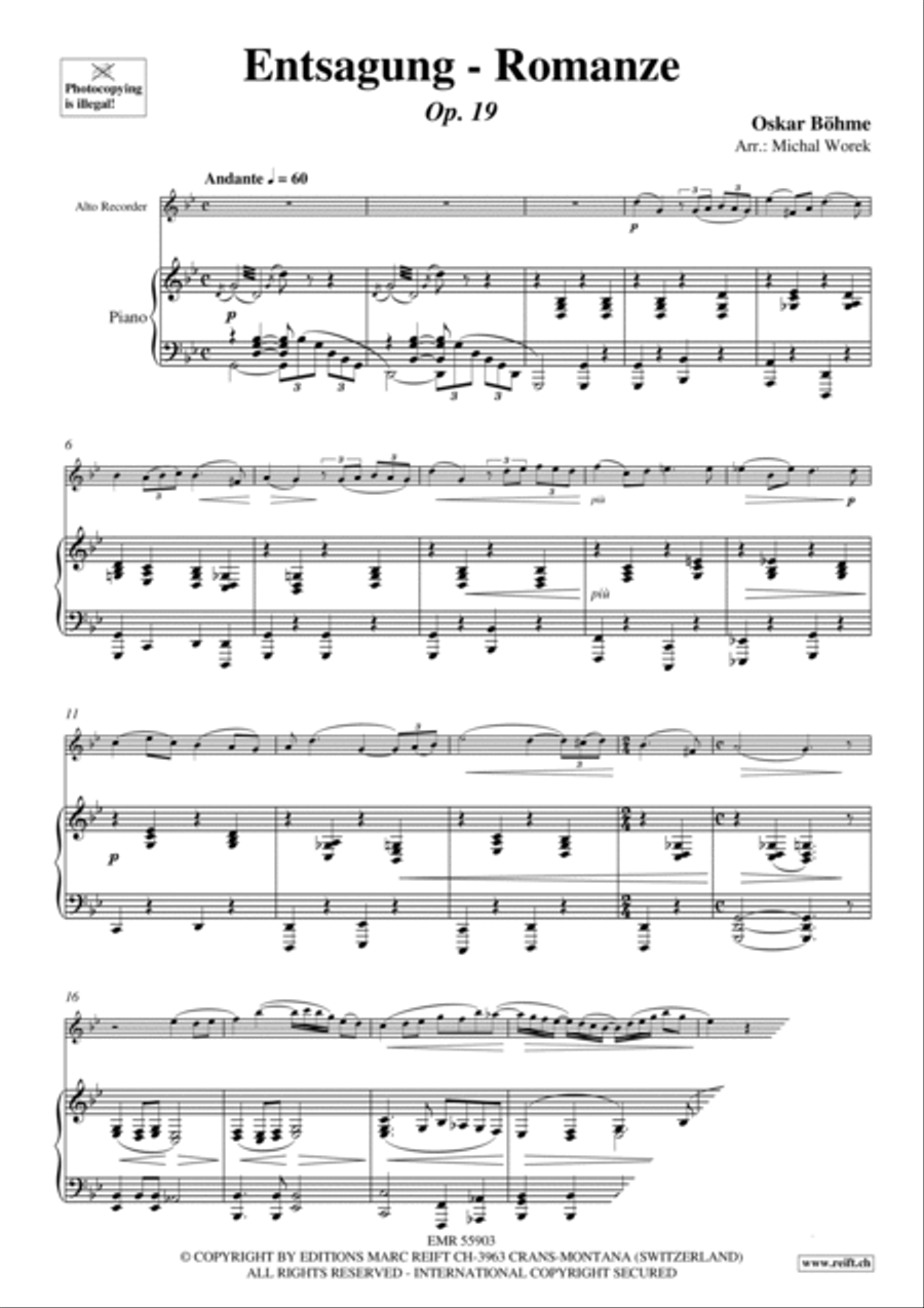Entsagung - Romanze Entsagung - Romanze Alto Recorder scores gallery preview page 3