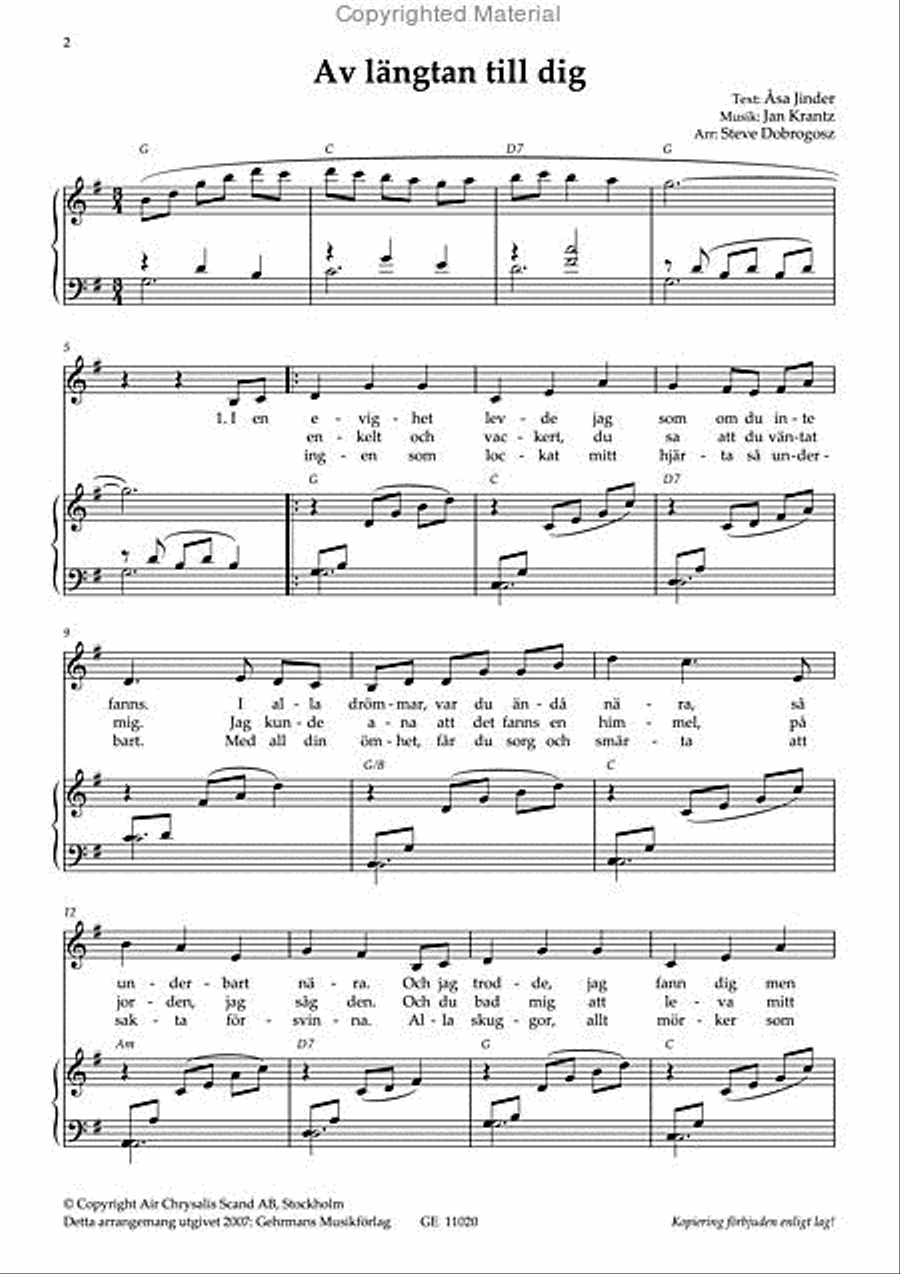 Av langtan till dig Organ scores gallery preview page 2