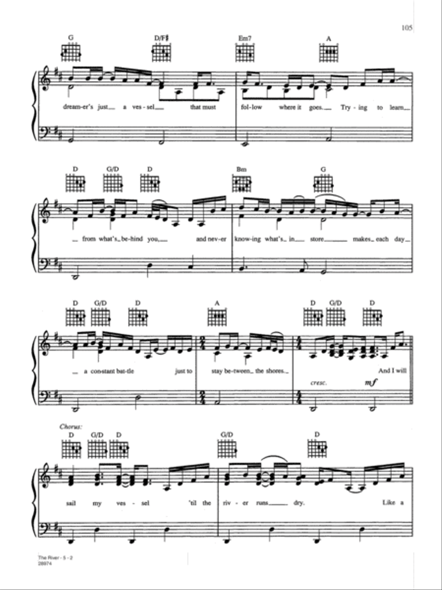 The River Piano, Vocal, Guitar scores gallery preview page 2