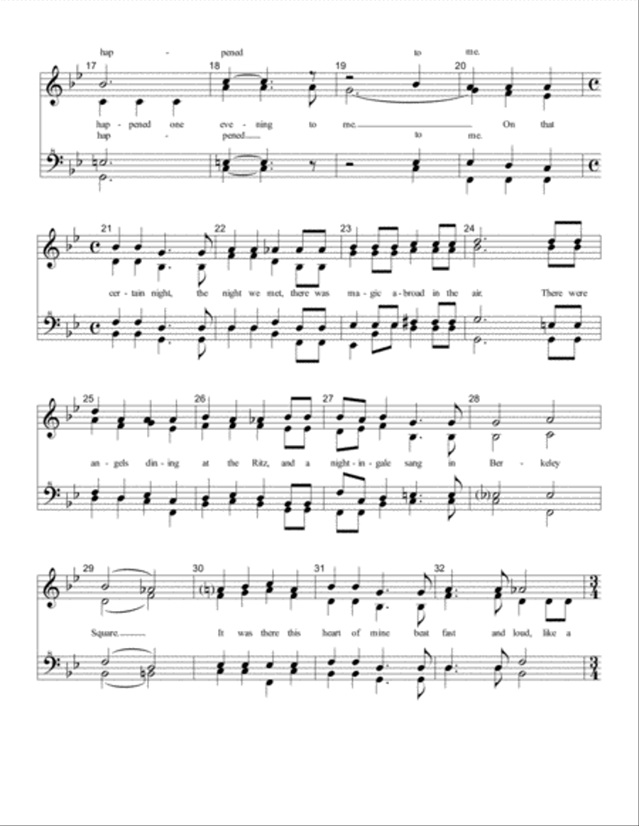 A Nightingale Sang In Berkeley Square SSAA scores gallery preview page 2