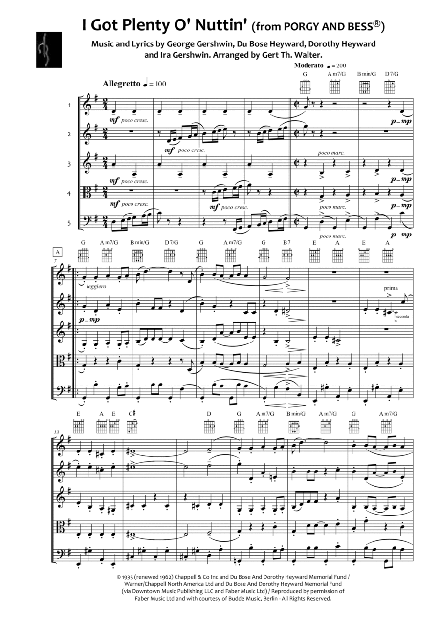 I Got Plenty O' Nuttin' from PORGY AND BESS ® School and Community scores gallery preview page 1