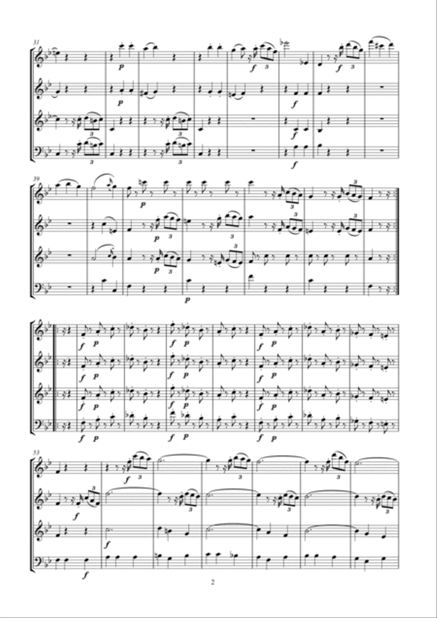 Mozart Quartet KV 158 arr. Woodwind Quartet Woodwind Quartet scores gallery preview page 2