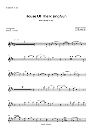 Book cover for House of the Rising Sun - for Clarinet in Bb - with play along