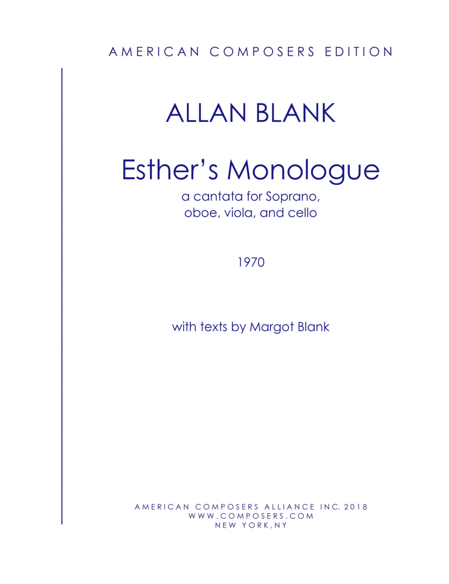 [Blank] Esther's Monologue Small Ensemble scores gallery preview page 1