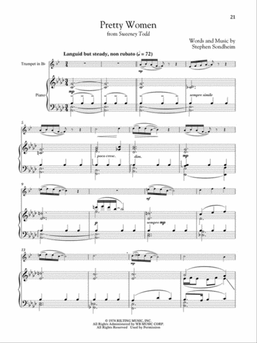 Broadway Songs for Classical Players - Trumpet and Piano Trumpet Solo scores gallery preview page 4