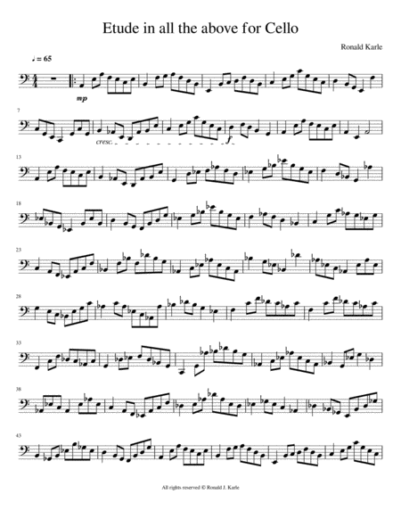 Etude in all the above Cello Arrangement image number null