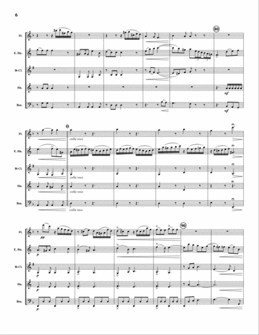 Adagio for English Horn Woodwind Quintet scores gallery preview page 6