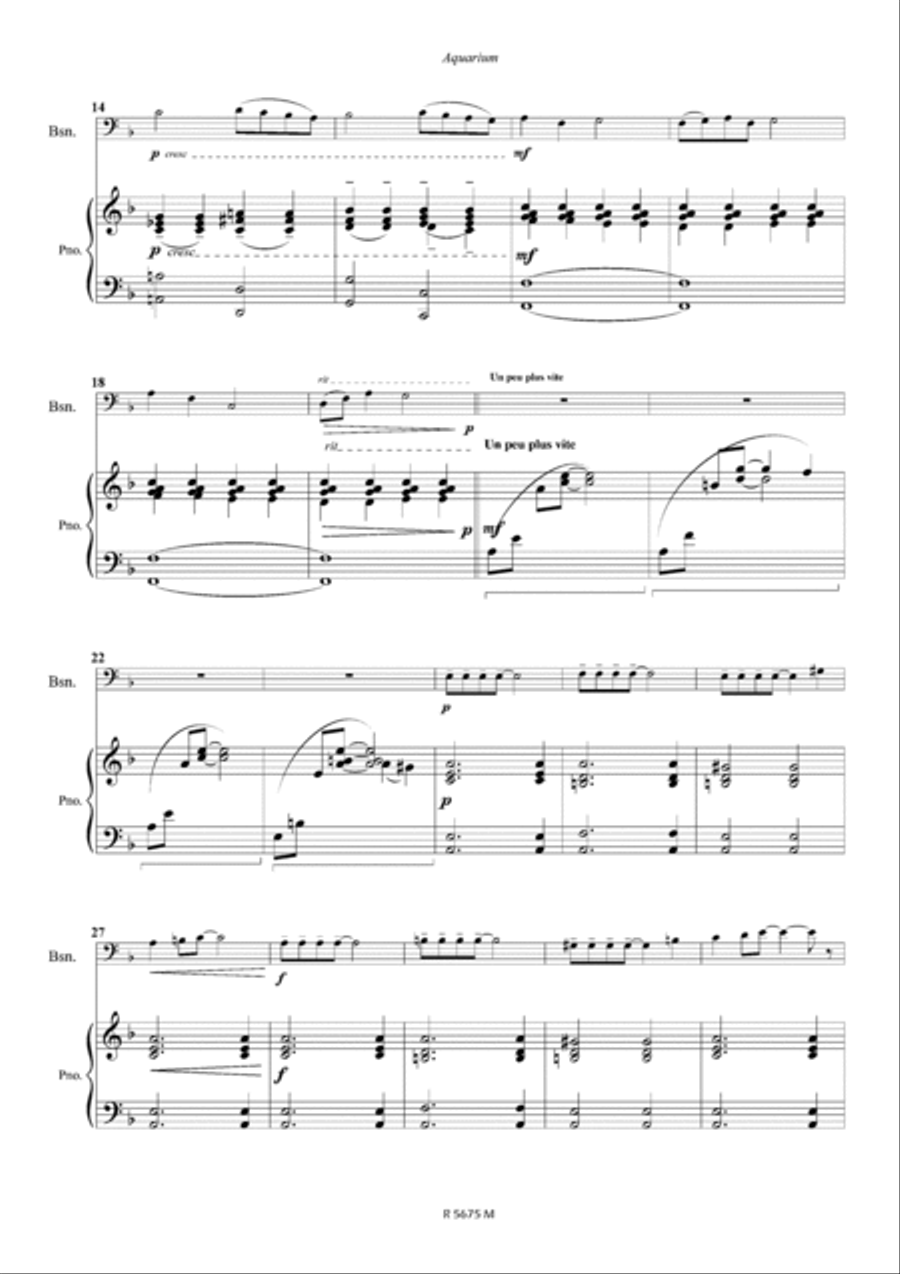 Aquarium, pour basson Aquarium, pour basson Bassoon Solo scores gallery preview page 3