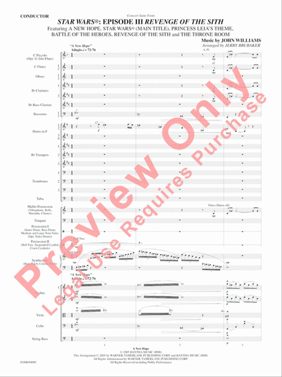 Concert Suite from Star Wars: Episode III Revenge of the Sith Full Orchestra scores gallery preview page 4