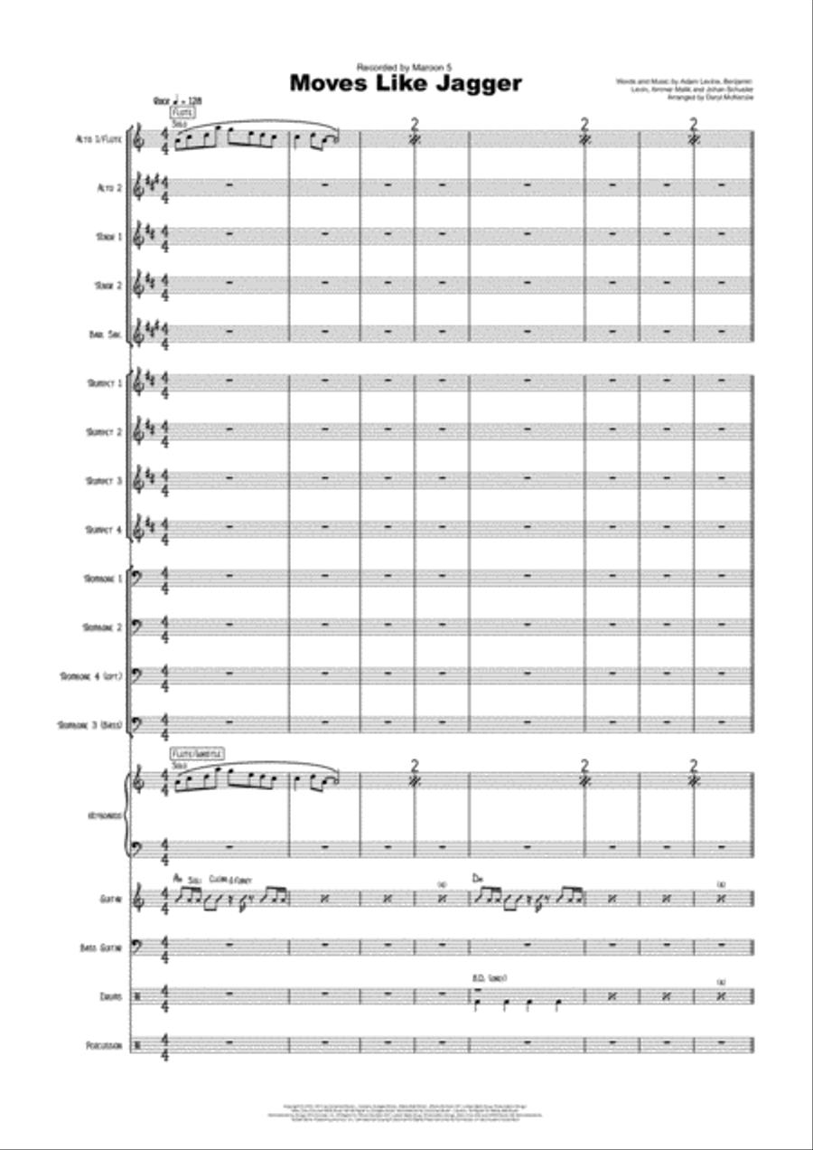 Moves Like Jagger Flute scores gallery preview page 1