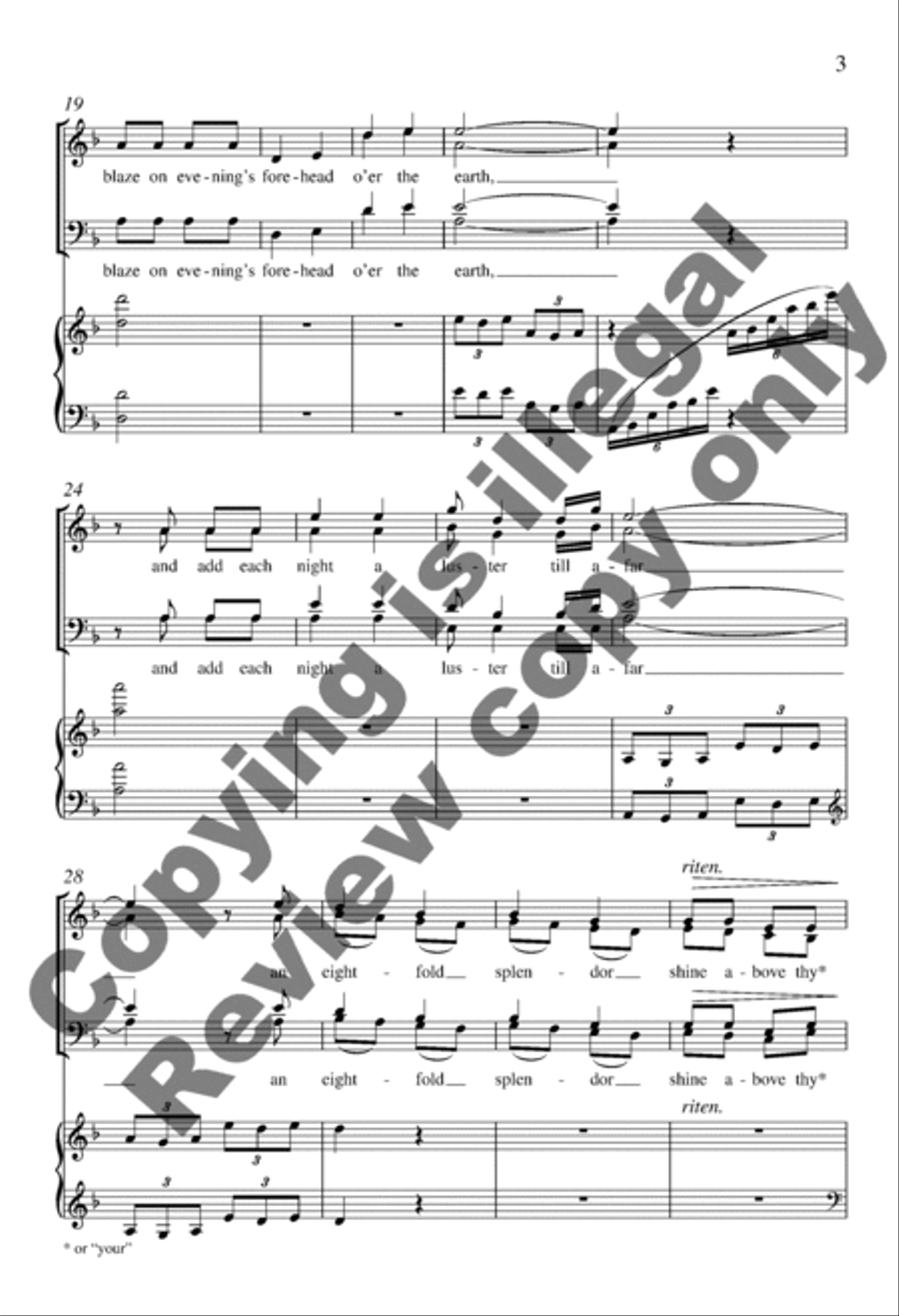 Kindle the Taper (Piano/Choral Score) 4-Part scores gallery preview page 3