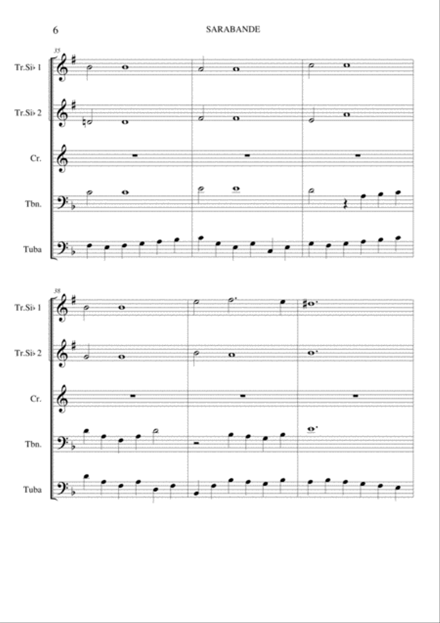Sarabanda for Brass Quintet Brass Quintet scores gallery preview page 6