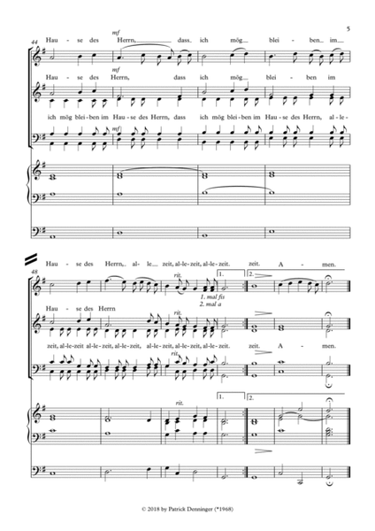 Der Herr ist mein Licht for choir (SATB), solo voice (Soprano) and organ image number null