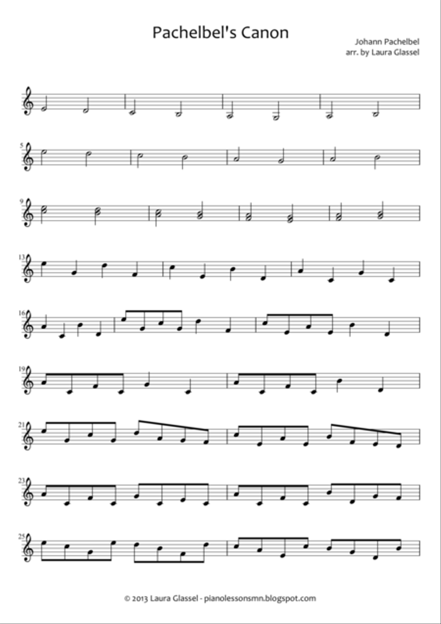 Pachelbel's Canon Classical Guitar scores gallery preview page 1