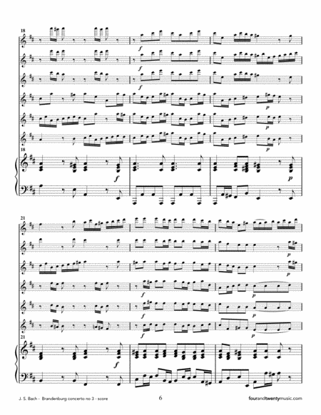 Brandenburg Concerto no 3, transcribed for 6 flutes and piano image number null