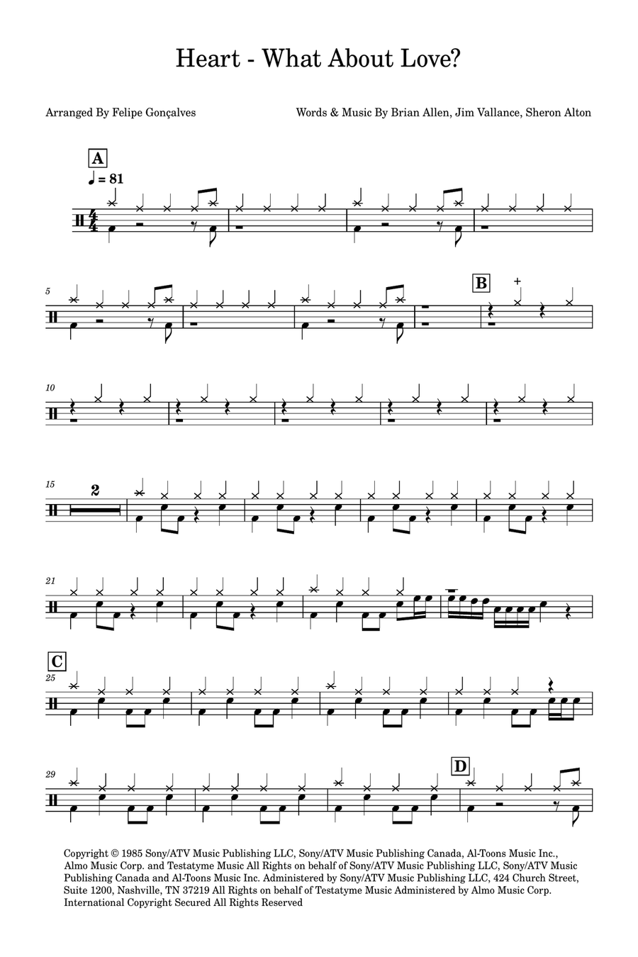 What About Love? Drum Set scores gallery preview page 1