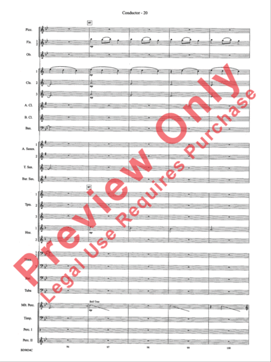 Fantasia for Christmas (based on The Ukrainian Bell Carol) Concert Band scores gallery preview page 23