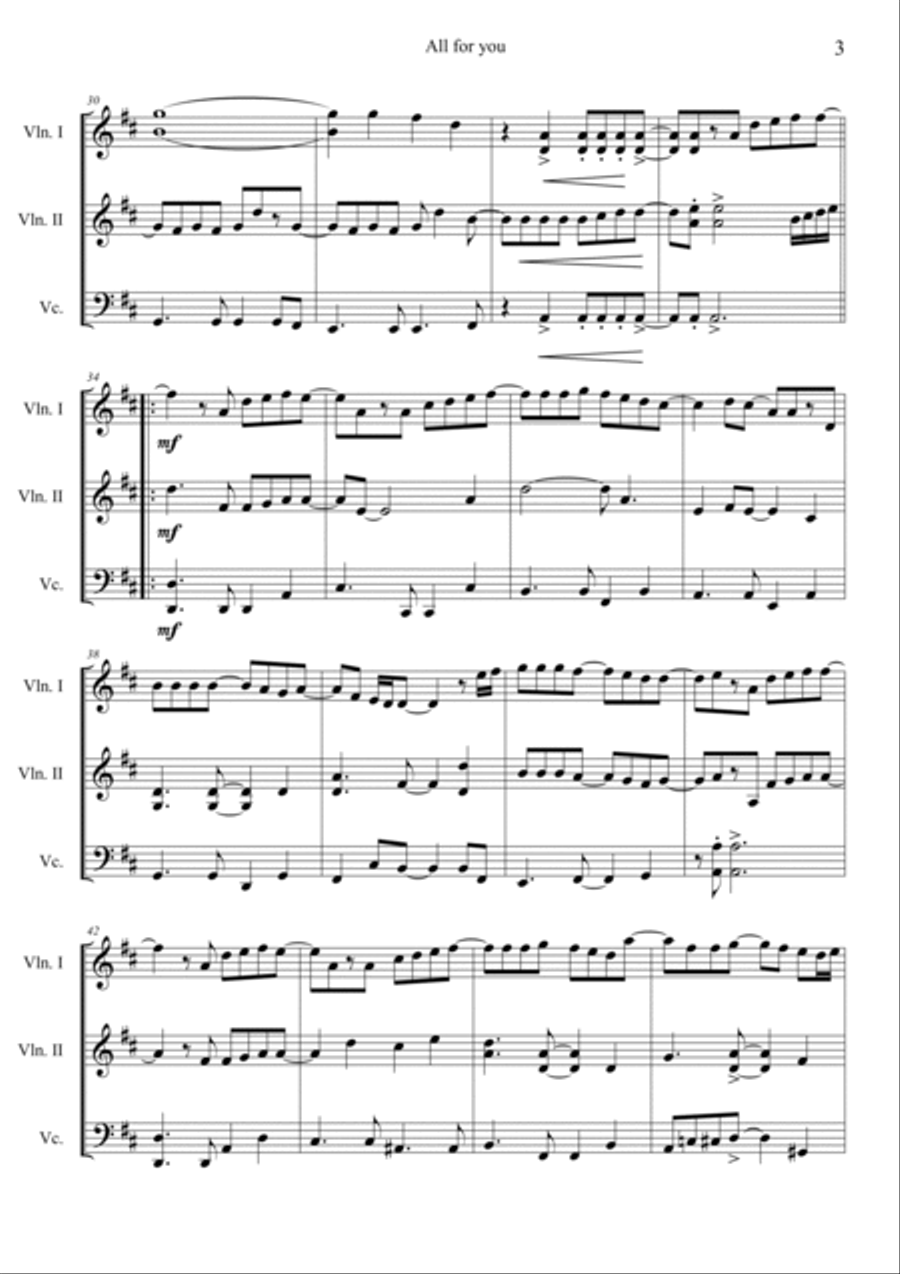 All For You String Trio scores gallery preview page 3