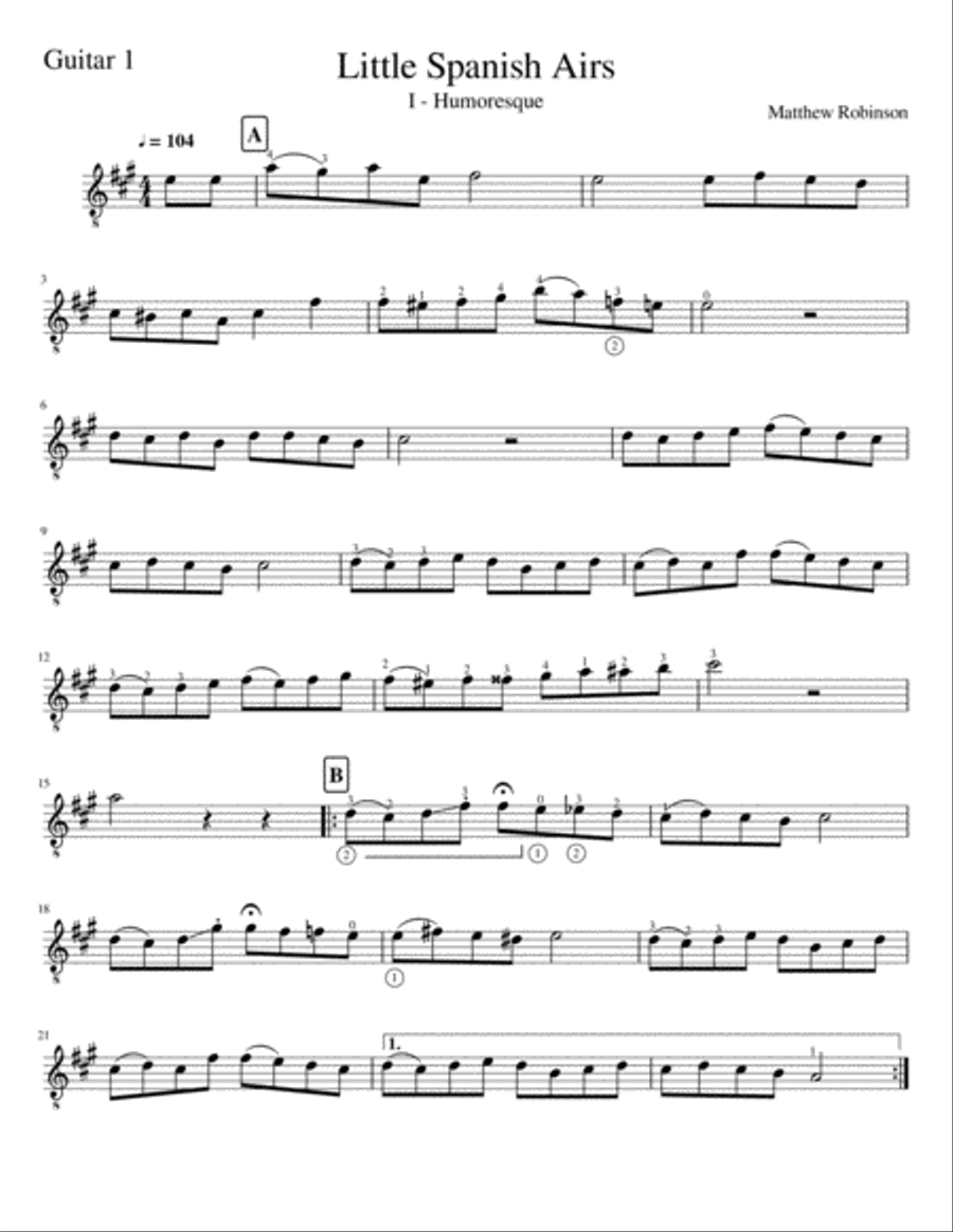 Little Spanish Airs Guitar Ensemble scores gallery preview page 5