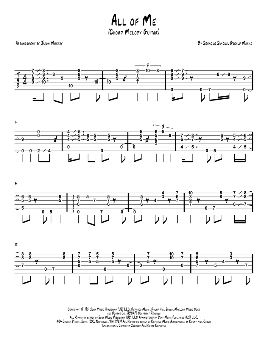 All Of Me All Of Me Electric Guitar scores gallery preview page 1