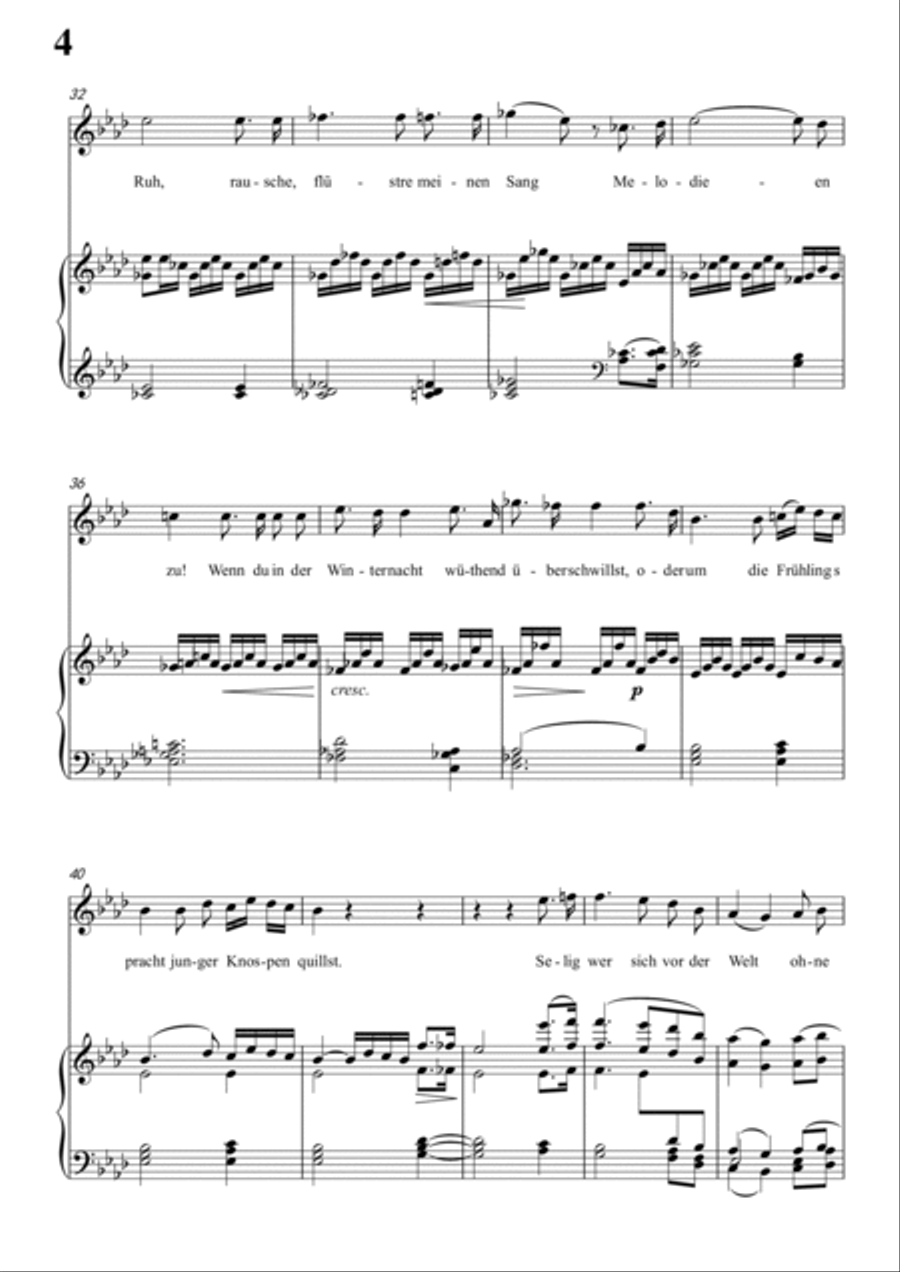 Schubert-An den Mond, D.296 in bA for Vocal and Piano Schubert-An den Mond, D.296 in bA for Vocal and Piano Voice scores gallery preview page 5
