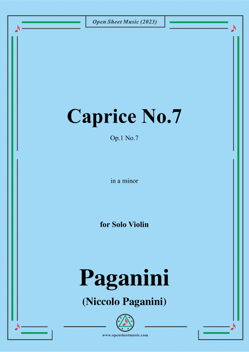 Paganini-Caprice No.7,Op.1 No.7,in a minor,for Solo Violin image number null