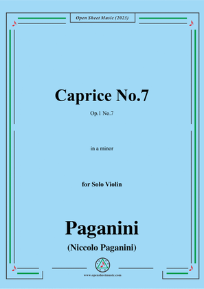 Paganini-Caprice No.7,Op.1 No.7,in a minor,for Solo Violin
