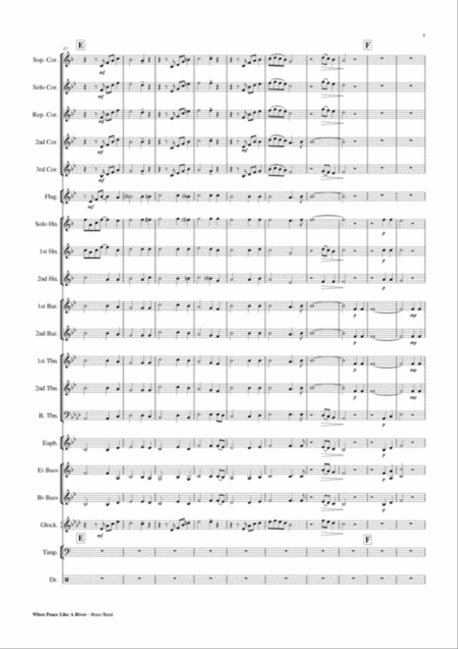 When Peace Like A River (It Is Well With My Soul) - Brass Band Brass Band scores gallery preview page 6