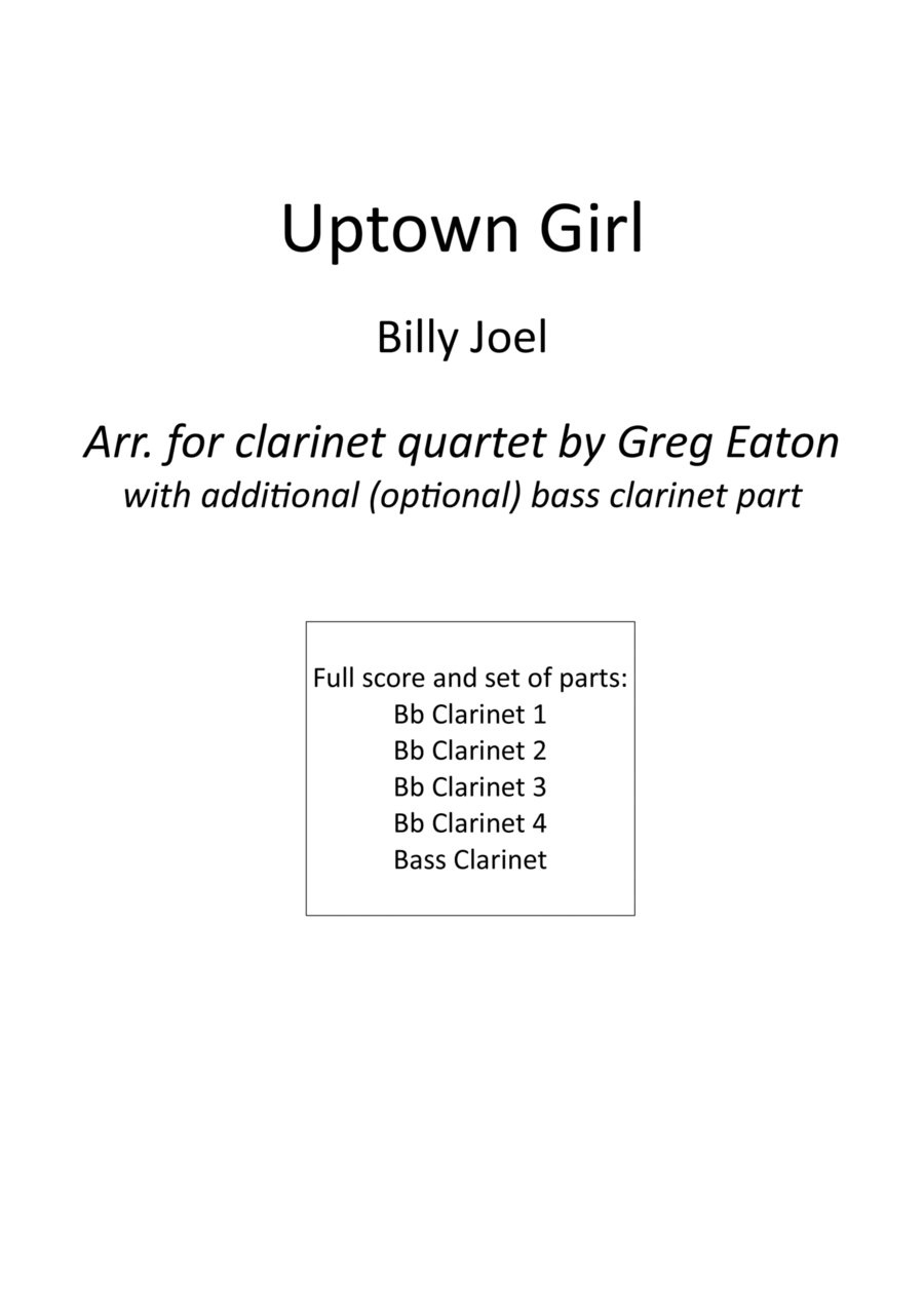 Uptown Girl Woodwind Ensemble scores gallery preview page 1