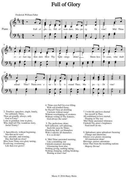 Full of glory. A new tune to a wonderful old hymn.