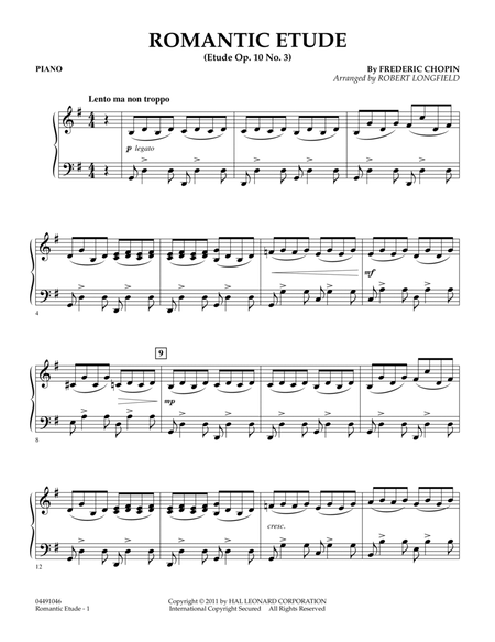 Romantic Etude (Op. 10, No. 3) - Piano